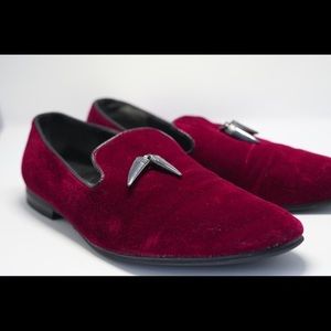 Giorgio Brutini mens red velvet loafers size 11